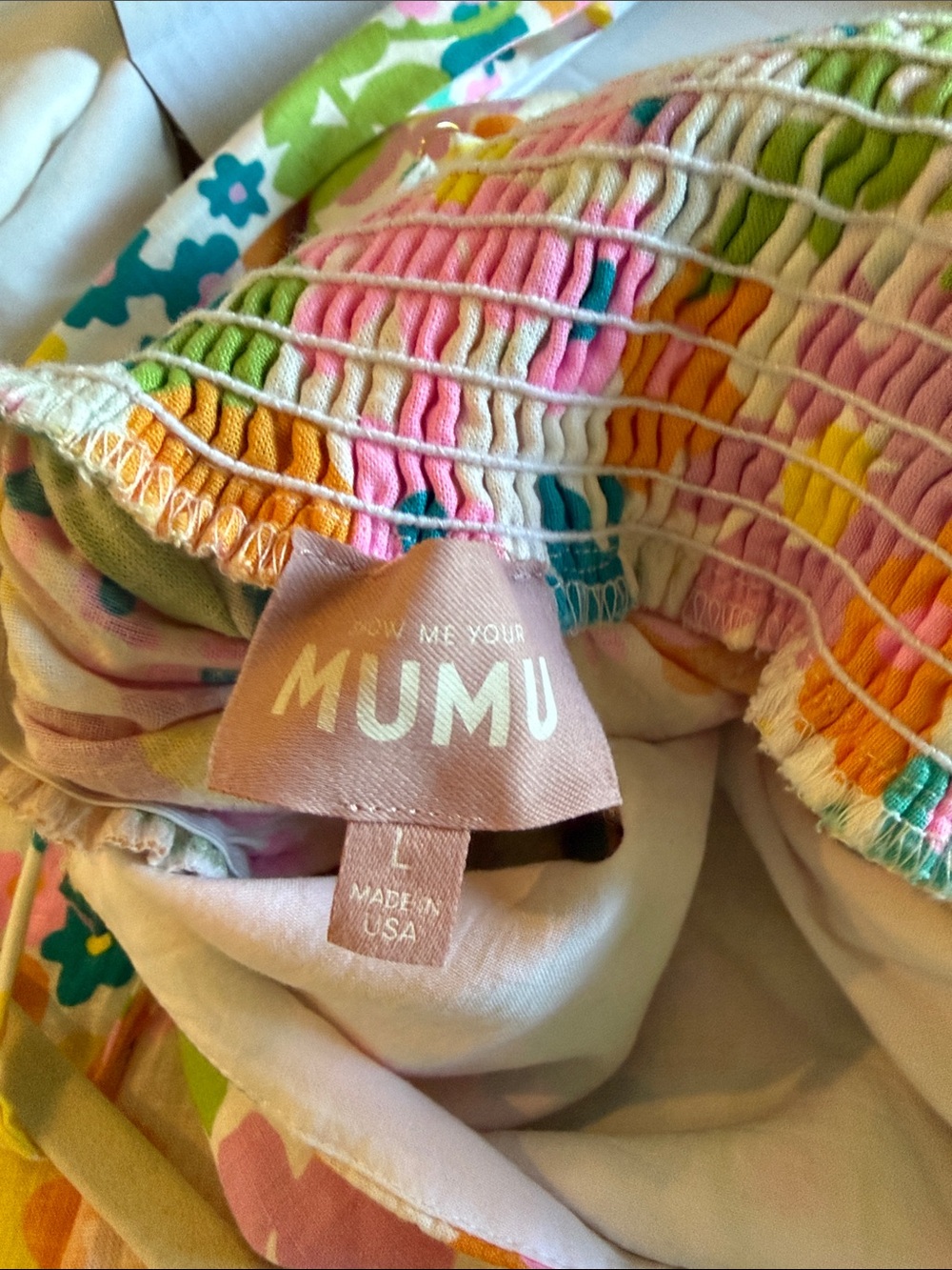 Show Me Your MuMu Floral Midi Dress in White, Yellow, Pink, Blue, Green - Picture 4 of 5